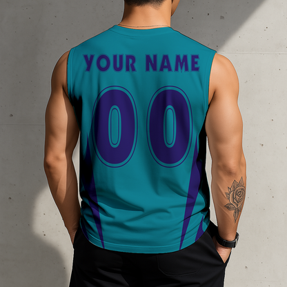FINAL SALE - NEW CUSTOMIZED NBA27 CHO CHARLOTTE HORNETS MEN'S GYM SHIRT