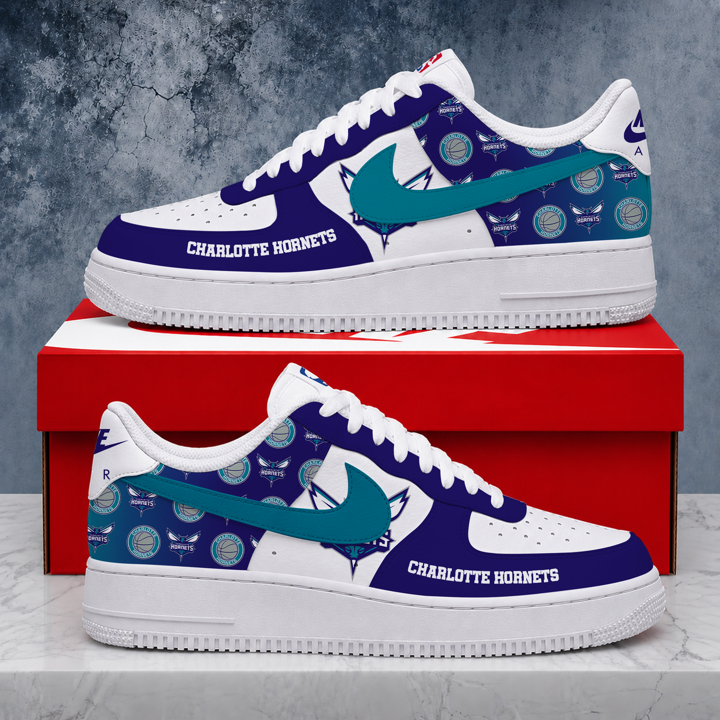 ELITE EDITION - NEW CUSTOMIZED NBA27 CHO CHARLOTTE HORNETS AF1 SNEAKERS