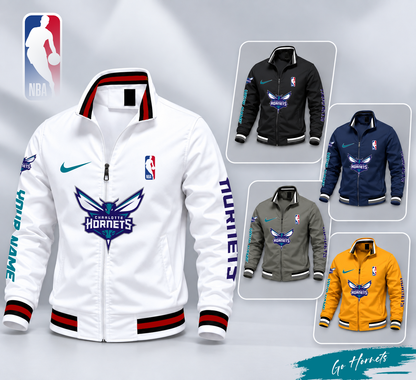 VIRAL EDITION - NEW CUSTOMIZED NBA27 CHO CHARLOTTE HORNETS MULTICOLOR MEN'S CASUAL JACKET