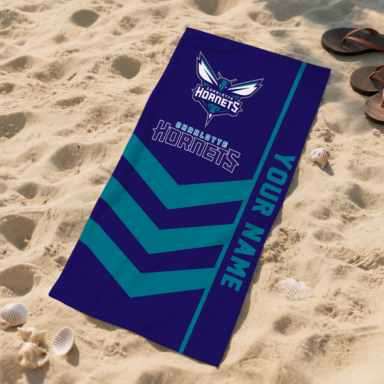 HOT DEAL - NEW CUSTOMIZED NBA27 CHO CHARLOTTE HORNETS BEACH TOWEL FOR FAN