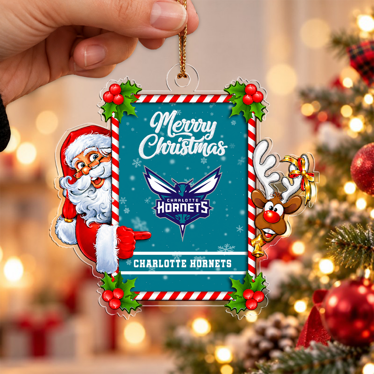 VIRAL EDITION - NEW CUSTOMIZED NBA27 CHO CHARLOTTE HORNETS CHRISTMAS ACRYLIC ORNAMENT