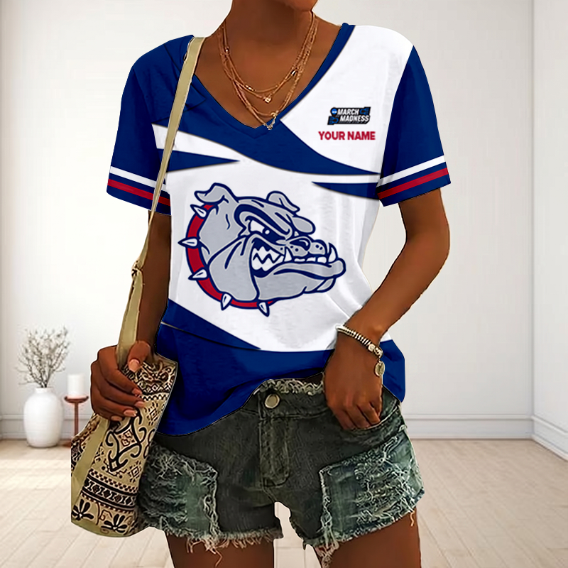 VIRAL EDITON - NEW CUSTOMIZED MAM NCAA27 GOB GO BULLDOGS V-NECK FEMALE SHIRT