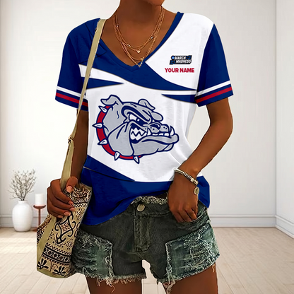 VIRAL EDITON - NEW CUSTOMIZED MAM NCAA27 GOB GO BULLDOGS V-NECK FEMALE SHIRT
