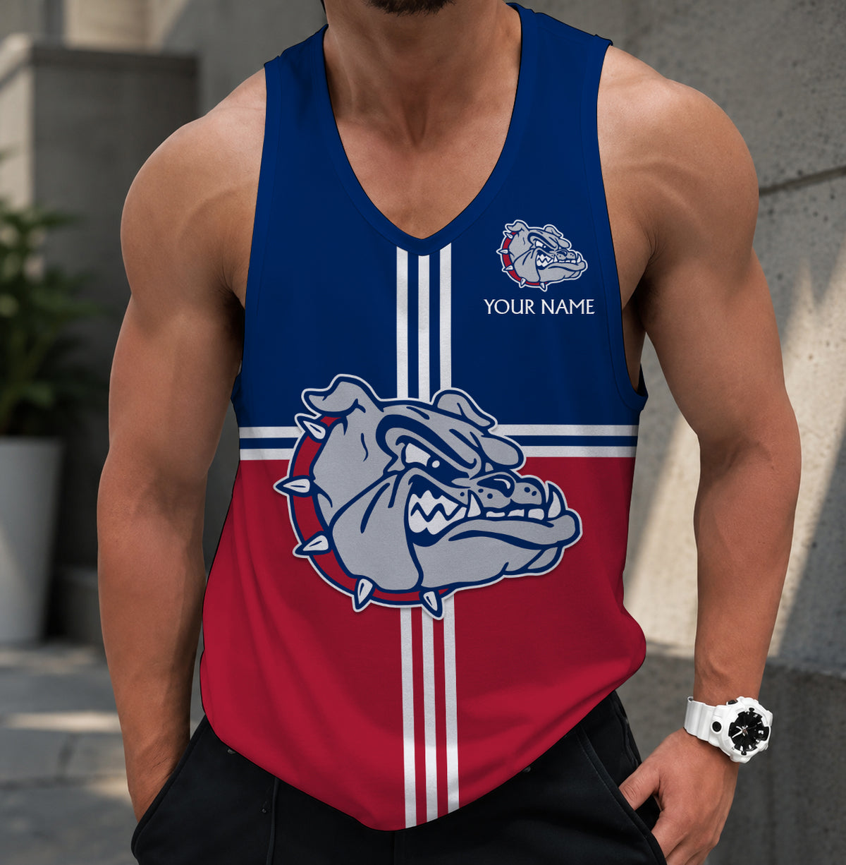 EXCLUSIVE EDTION - NEW CUSTOMIZED NCAA MAM27 GOB GONZAGA BULLDOGS STRAPPY UNISEX TANK TOP