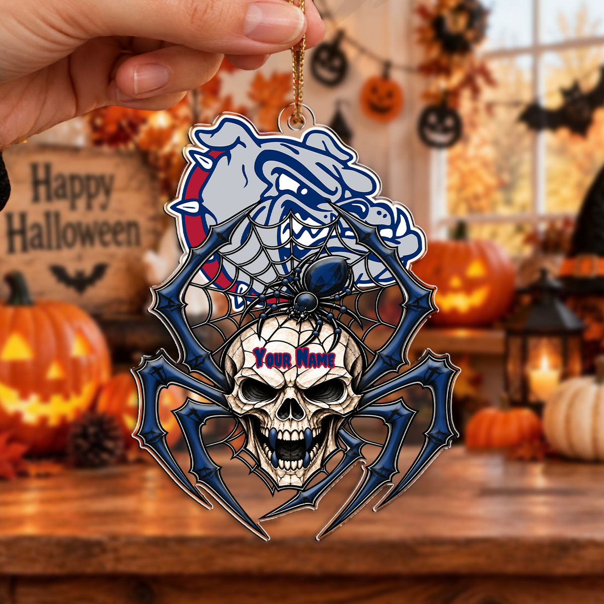 FINAL SALE - NEW CUSTOMIZED NCAA MAM27 GOB GONZAGA BULLDOGS HALLOWEEN ACRYLIC ORNAMENT