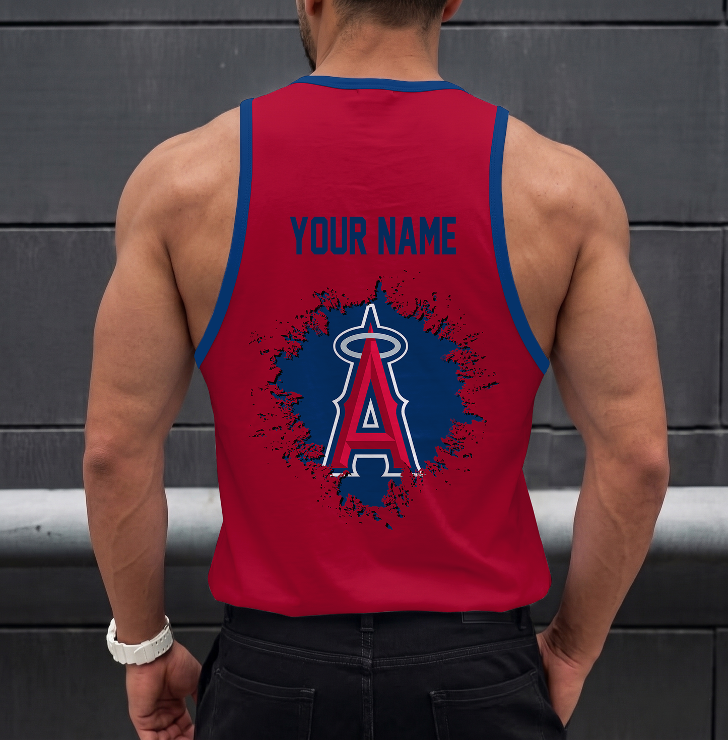 FINAL SALE - NEW CUSTOMIZED MLB27 LOS ANGELES ANGELS UNISEX TANK TOP
