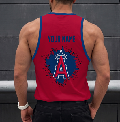FINAL SALE - NEW CUSTOMIZED MLB27 LOS ANGELES ANGELS UNISEX TANK TOP