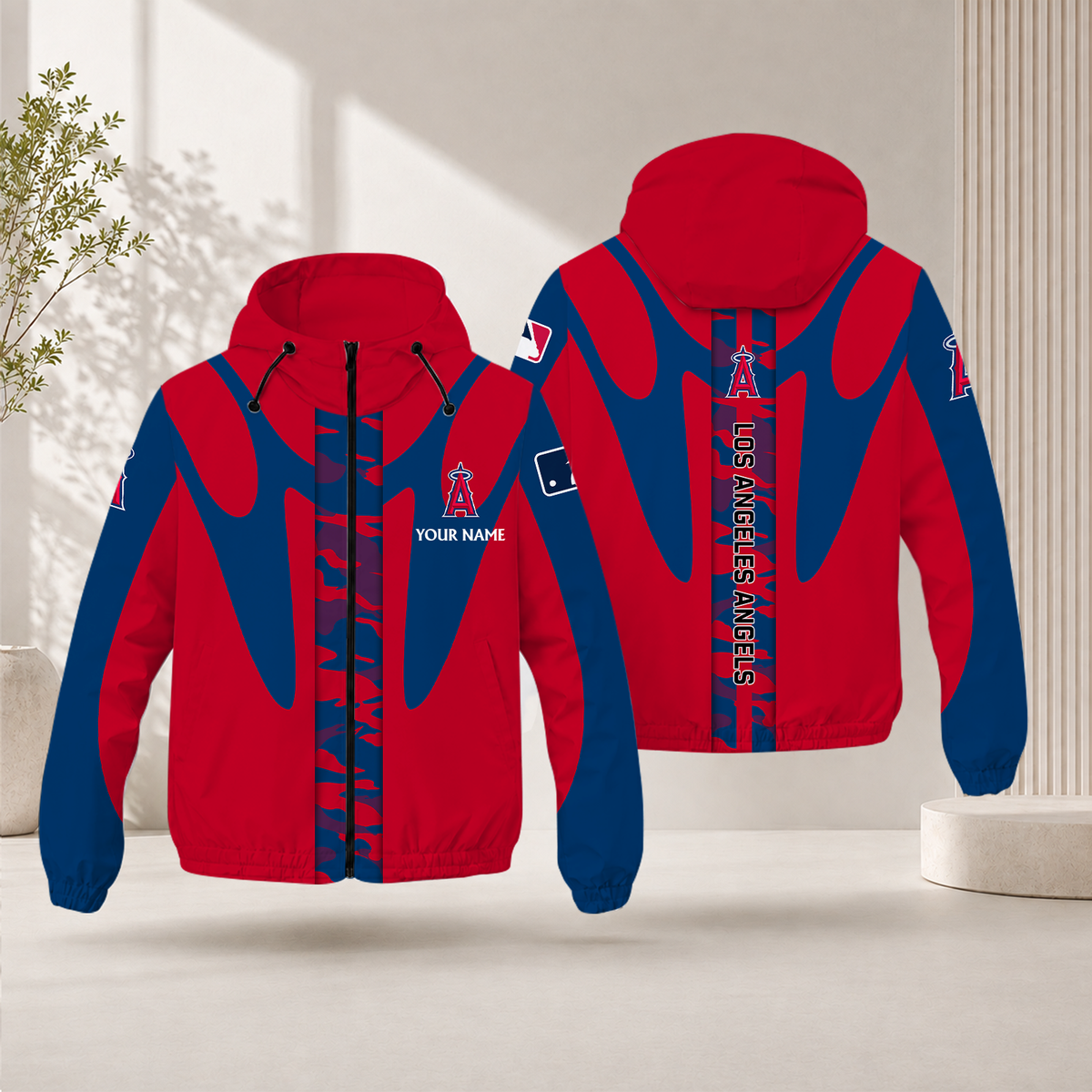 SPECIAL EDITION - NEW CUSTOMIZED MLB27 LAA LOS ANGELES ANGELS WINDBREAKER JACKET