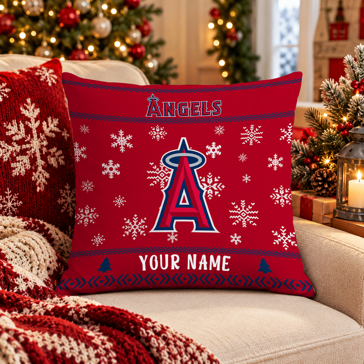 FINAL SALE - NEW PERSONALIZED MLB27 LAA LOS ANGELES ANGELS PILLOW CASE