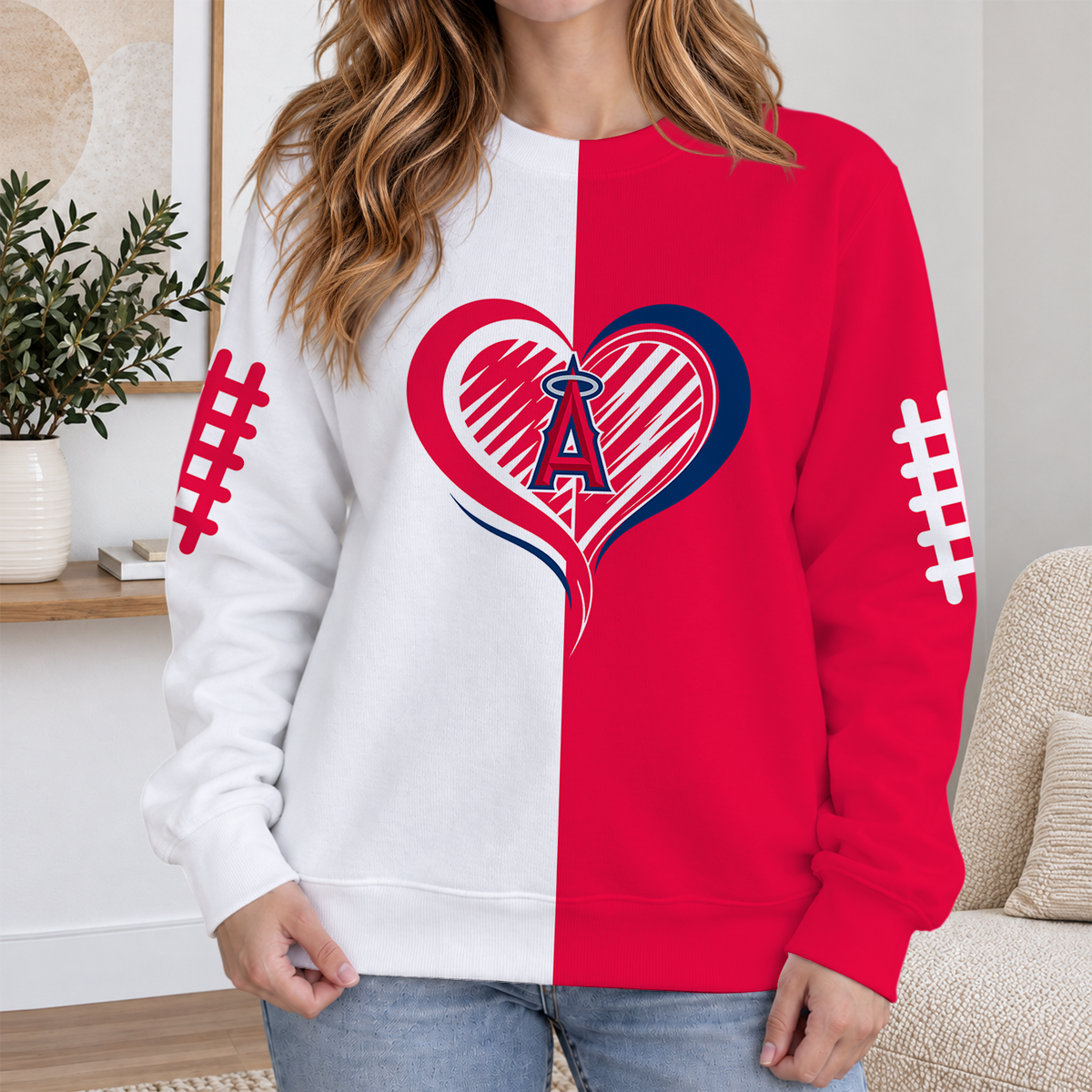 SPECIAL EDITION - NEW CUSTOMIZED MLB27 LAA LOS ANGELES ANGELS RIBBED HOODIE & SWEATSHIRT