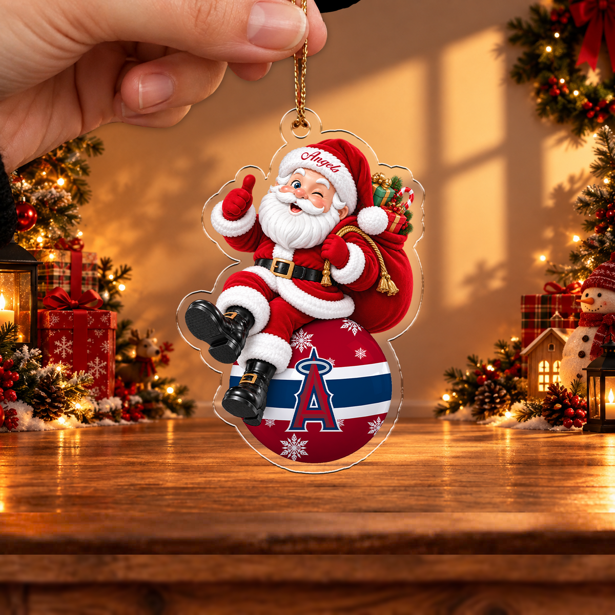 FLASH SALE - NEW CUSTOMIZED MLB27 LAA LOS ANGELES ANGELS CHRISTMAS ACRYLIC ORNAMENT