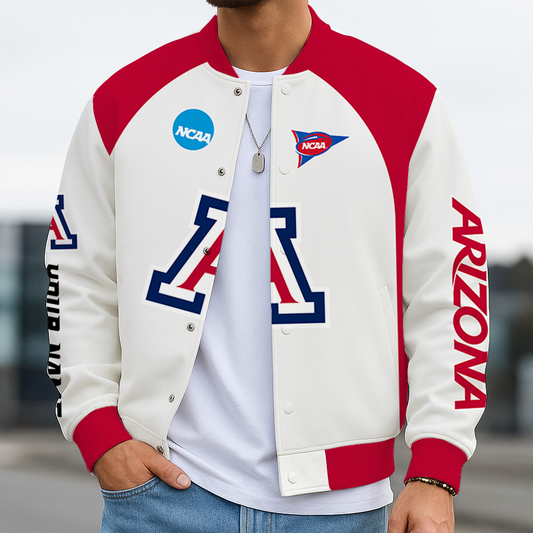 LIMITED DROP - NEW CUSTOMIZED | NCAA FBS27 ARW AR WILCATS BASEBALL JACKET, SATIN VARSITY JACKET
