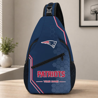 ELITE EDITION - NEW CUSTOMIZED NFL27 NEP NEW ENGLAND PATRIOTS SLING BAG
