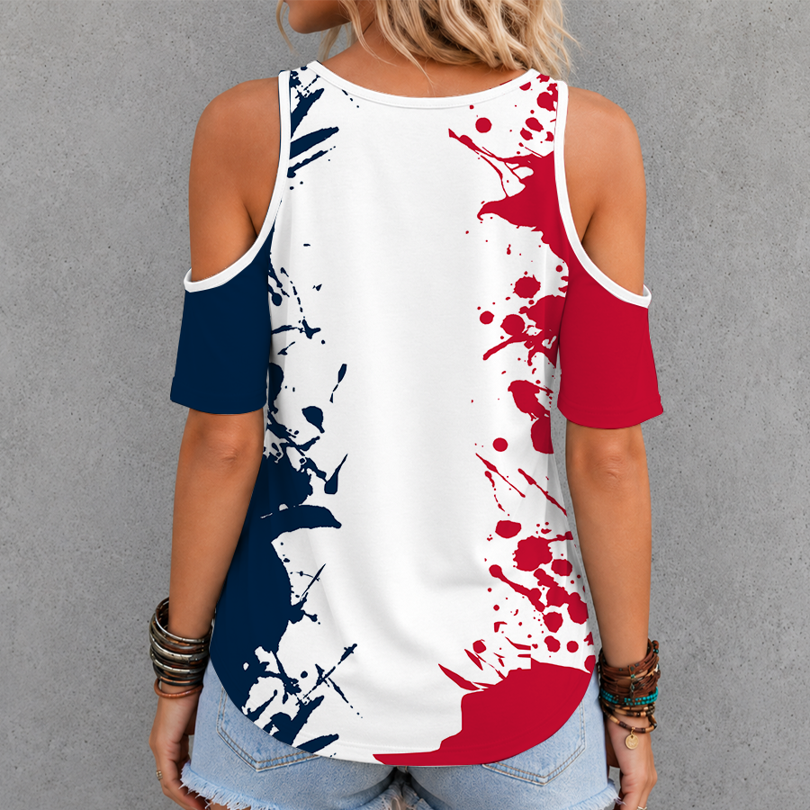[SPECIAL OFFER] NEW CUSTOMIZED NFL27 NEP NEW ENGLAND PATRIOTS CRISS CROSS V-NECK TOP