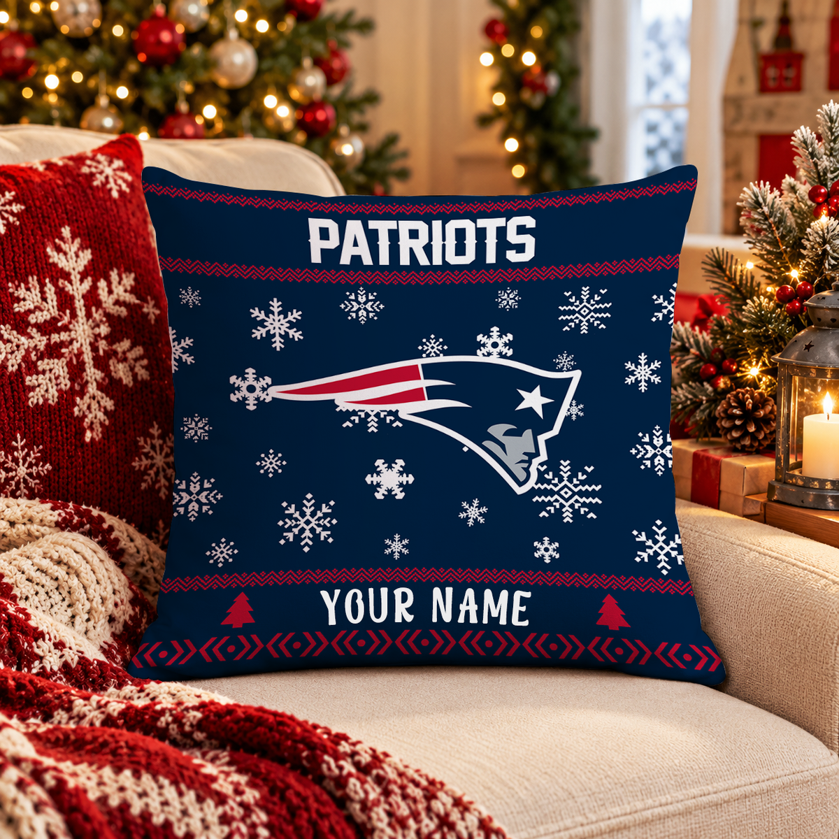 FINAL SALE - NEW PERSONALIZED NFL27 NEP NEW ENGLAND PATRIOTS PILLOW CASE