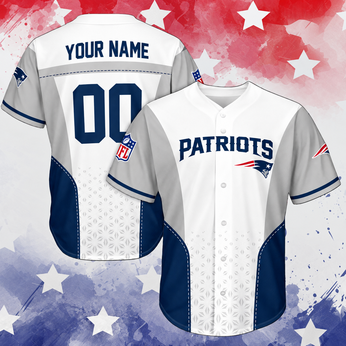 VIRAL EDITION - NEW CUSTOMIZED NFL27 NEP NEW ENGLAND PATRIOTS BASEBALL JERSEY