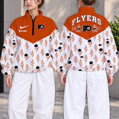 SPECIAL EDITION - NEW CUSTOMIZED NHL27 PPF PHILADELPHIA FLYERS V-NECK ZIPPER SWEATSHIRT JACKET