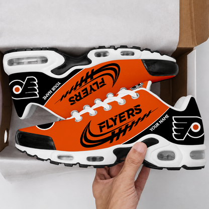 LIMITED EDITION - NEW CUSTOMIZED NHL27 PPF PHILADELPHIA FLYERS AIR MAX PLUS SNEAKERS