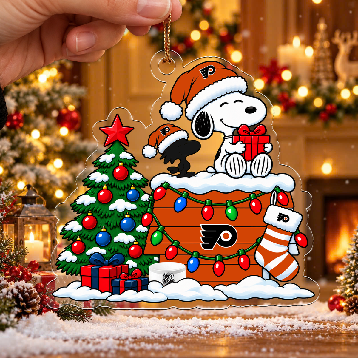 FLASH SALE - NEW CUSTOMIZED NHL27 PPF PHILADELPHIA FLYERS CHRISTMAS ACRYLIC ORNAMENT