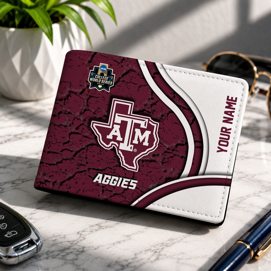 VIRAL EDITION - NEW CUSTOMIZED NCAA CWS27 TAA TEXAS A&M AGGIES LEATHER WALLET
