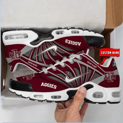ELITE EDITION - NEW CUSTOMIZED NCAA CWS27 TAA TX A&M AGGIES UNISEX AIR MAX PLUS SNEAKERS