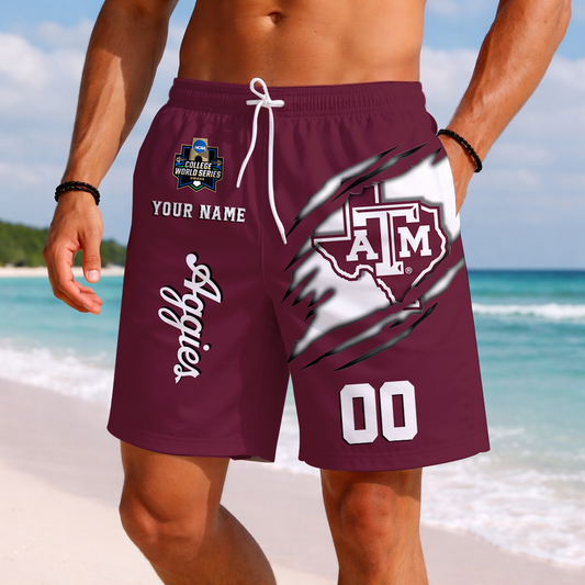 LIMITED DROP - NEW CUSTOMIZED | NCAA CWS27 TAA TX A&M AGGIES SHORT PANTS