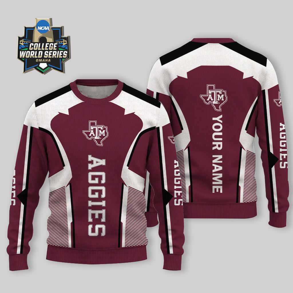 LIMITED EDITION - NEW CUSTOMIZED NCAA CWS27 TAA TEXAS A&M AGGIES UGLY SWEATER