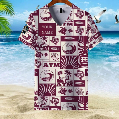 LIMITED EDITION - NEW CUSTOMIZED NCAA CWS27 TAA TX A&M AGGIES V-NECK FEMALE SHIRT