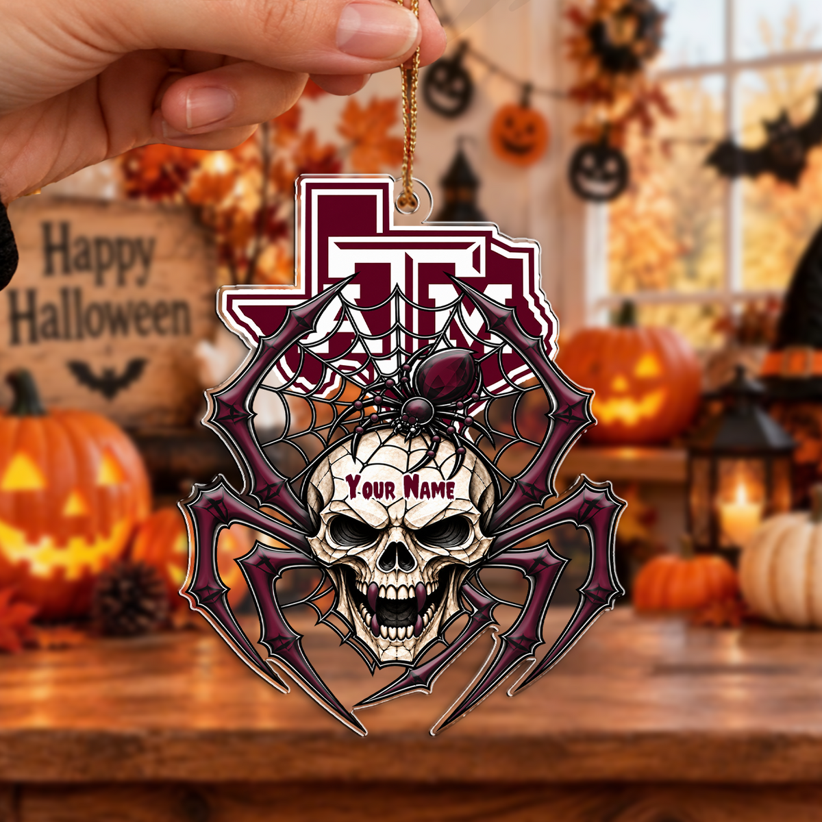 FINAL SALE - NEW CUSTOMIZED NCAA CWS27 TAA TEXAS A&M AGGIES HALLOWEEN ACRYLIC ORNAMENT