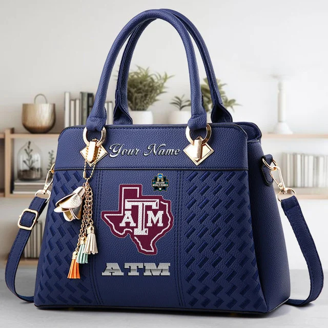 VIRAL EDITON - NEW CUSTOMIZED NCAA CWS27 TAA TX A&M AGGIES ZIP HANDBAG MULTICOLOR