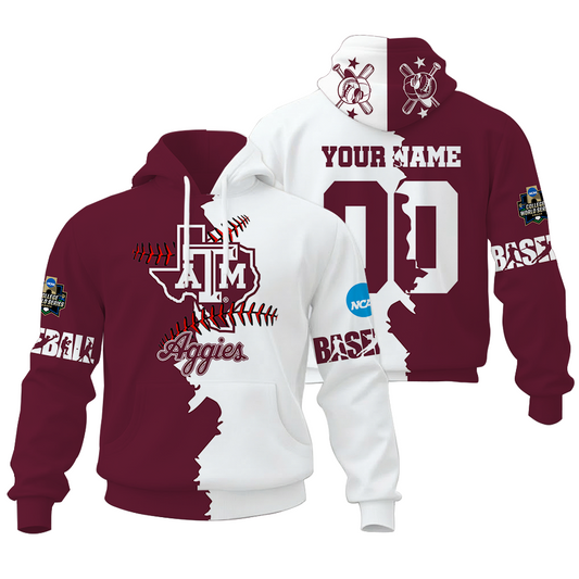 LIMITED EDITION - NEW CUSTOMIZED NCAA CWS27 TAA TX A&M AGGIES UNISEX HOODIE & ZIP HOODIE