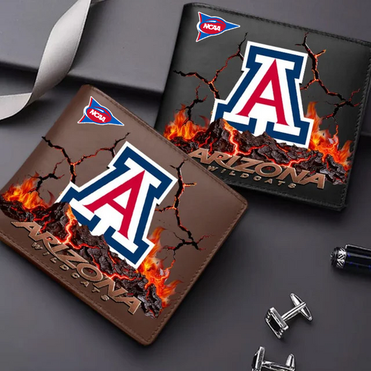LIMITED EDITION - NEW CUSTOMIZED FBS NCAA27 ARW AR WILCATS LEATHER WALLET