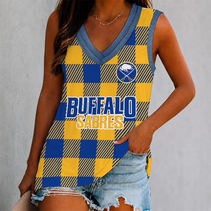 LIMITED EDITION - NEW CUSTOMIZED NHL28 BFS BUFFALO SABRES WOMEN'S V-NECK TANK TOP
