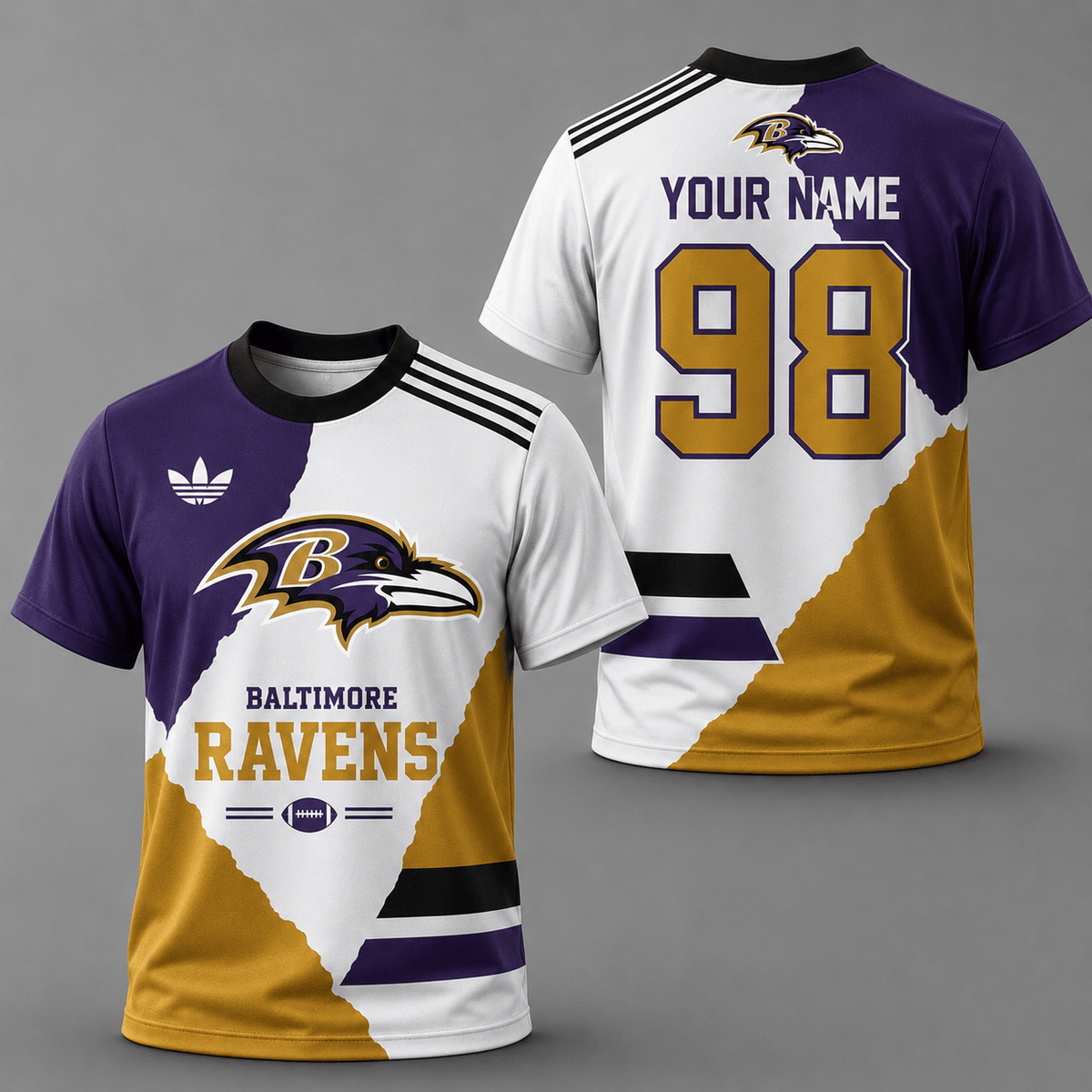 ELITE EDITION - NEW CUSTOMIZED NFL28 BTR BALTIMORE RAVENS T-SHIRTS, POLO SHIRT & ZIP POLO SHIRT