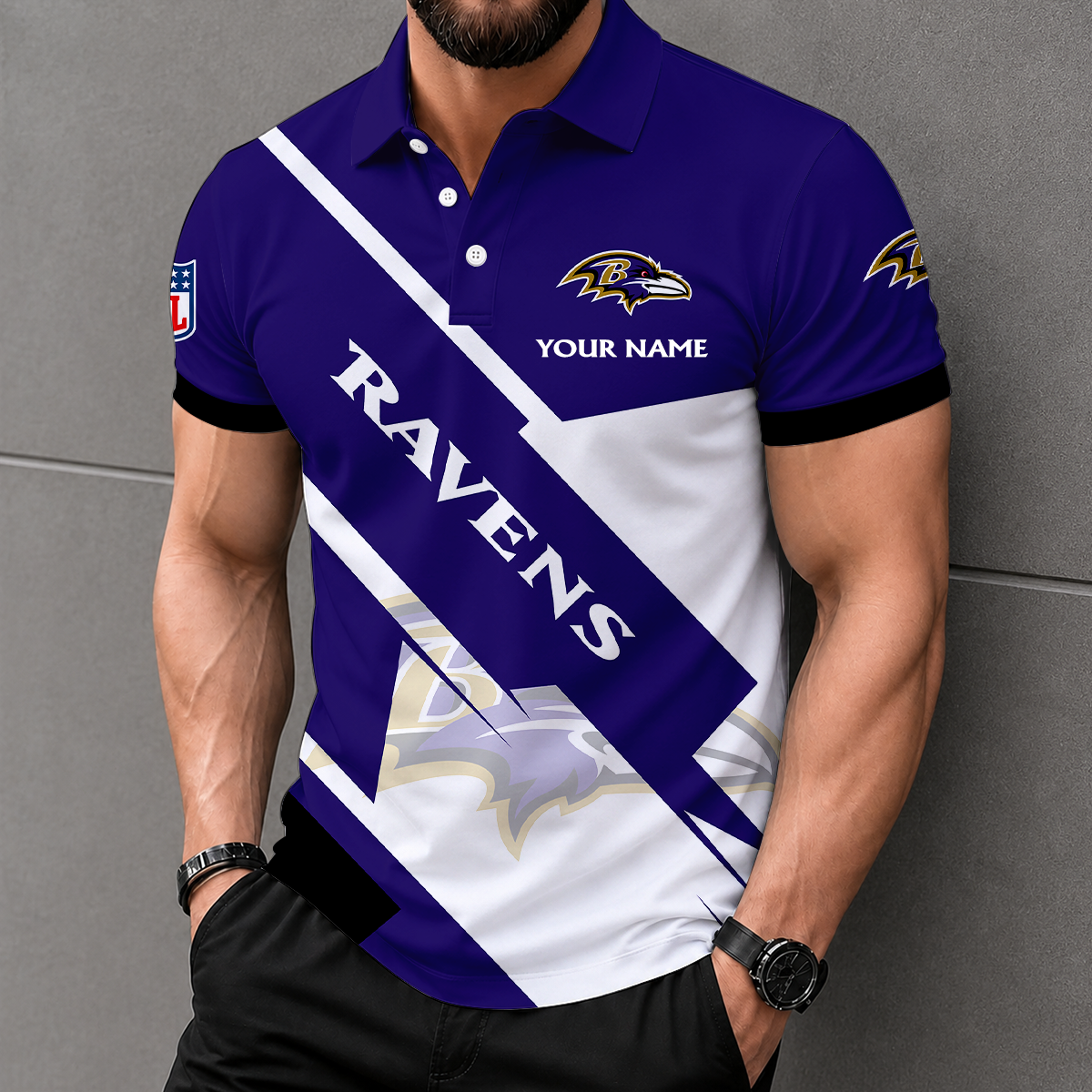 LIMITED EDITION - NEW CUSTOMIZED NFL28 BTR BALTIMORE RAVENS T-SHIRT, POLO SHIRT, ZIP POLO SHIRT, SWEATSHIRT, HOODIE & ZIP HOODIE