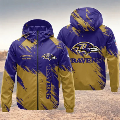 LIMITED EDITION - NEW CUSTOMIZED NFL28 BTR BALTIMORE RAVENS WINDBREAKER JACKET