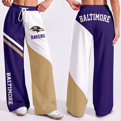 LIMITED EDITION - NEW CUSTOMIZED NFL28 BTR BALTIMORE RAVENS WOMEN'S WIDE LEG PANTS