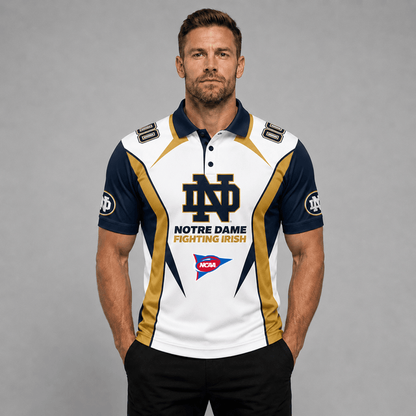 EXCLUSIVE EDITION - NEW CUSTOMIZED NCAA FBS28 NFI NOTRE DAME FIGHTING IRISH POLO SHIRT, ZIP POLO SHIRT, HOODIE, ZIP HOODIE, T-SHIRT & SWEATSHIRT