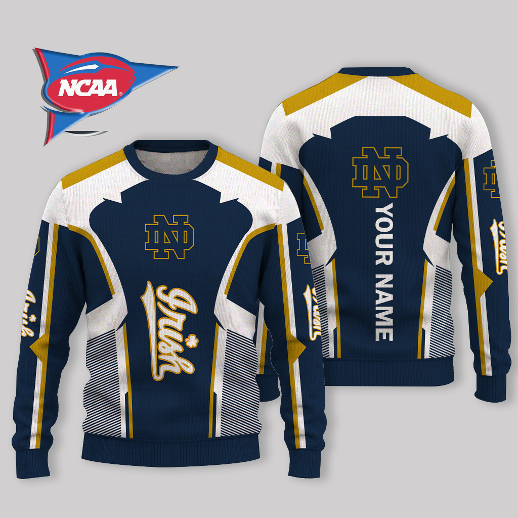 LIMITED EDITION - NEW CUSTOMIZED NCAA FBS28 NFI NOTRE DAME FIGHTING IRISH UGLY SWEATER