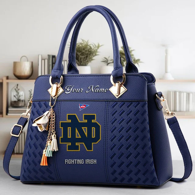 LIMITED EDITION - NEW CUSTOMIZED NCAA FBS28 NFI ND FIGHTING IRISH ZIP HANDBAG MULTICOLOR