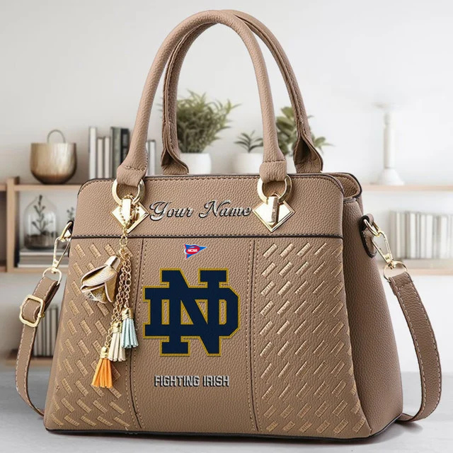 LIMITED EDITION - NEW CUSTOMIZED NCAA FBS28 NFI ND FIGHTING IRISH ZIP HANDBAG MULTICOLOR