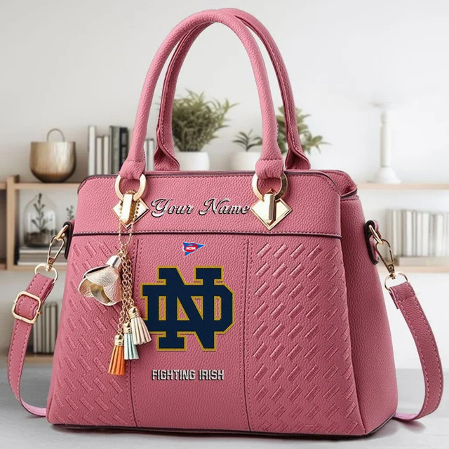 LIMITED EDITION - NEW CUSTOMIZED NCAA FBS28 NFI ND FIGHTING IRISH ZIP HANDBAG MULTICOLOR