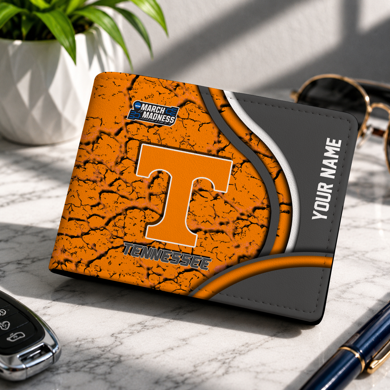 FINAL CLEARANCE - NEW CUSTOMIZED NCAA MAM28 TNV TENNESSEE VOLUNTEERS LEATHER WALLET
