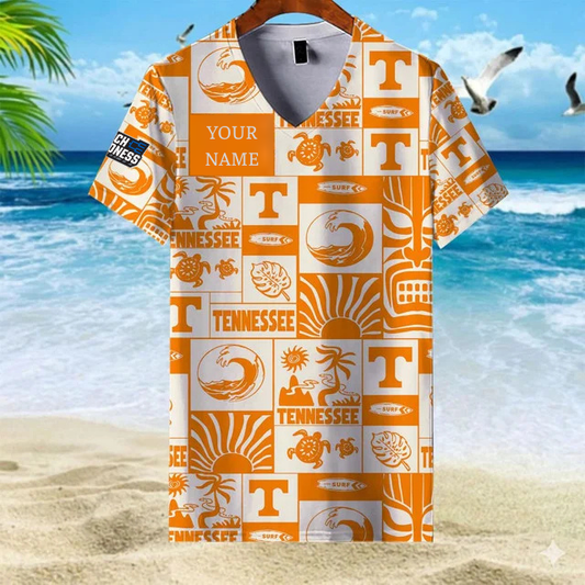 LIMITED EDITION - NEW CUSTOMIZED NCAA MAM28 TNV TN VOLUNTEERS V-NECK FEMALE SHIRT