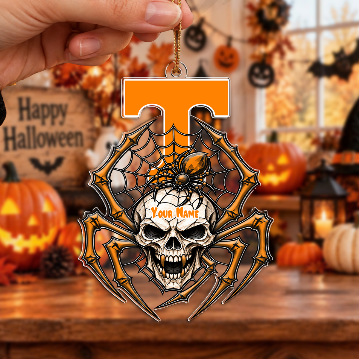 FINAL SALE - NEW CUSTOMIZED NCAA MAM28 TNV TENNESSEE VOLUNTEERS HALLOWEEN ACRYLIC ORNAMENT