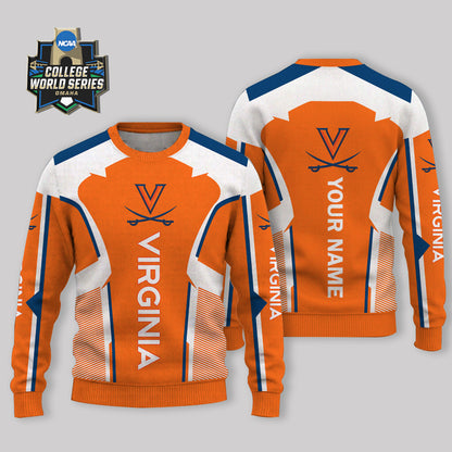 LIMITED EDITION - NEW CUSTOMIZED NCAA CWS28 VIC VIRGINIA CAVALIERS UGLY SWEATER