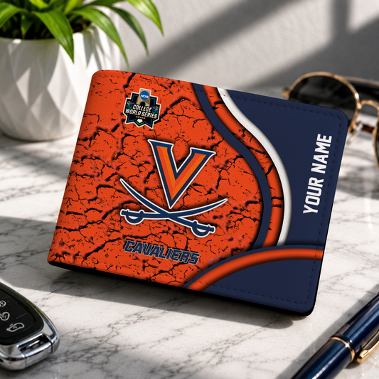 VIRAL EDITION - NEW CUSTOMIZED NCAA CWS28 VIC VIRGINIA CAVALIERS LEATHER WALLET