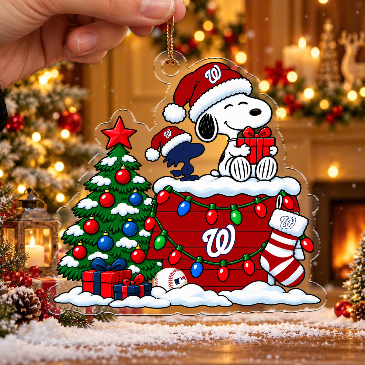 MEGA SALE - NEW CUSTOMIZED MLB28 WNS WASHINGTON NATIONALS CHRISTMAS ACRYLIC ORNAMENT