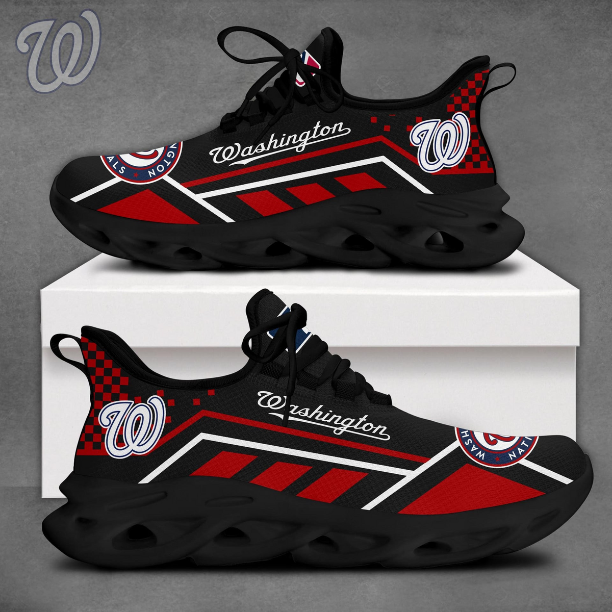 VIRAL EDITION - NEW CUSTOMIZED MLB28 WNS WASHINGTON NATIONALS MAX SOUL SHOES