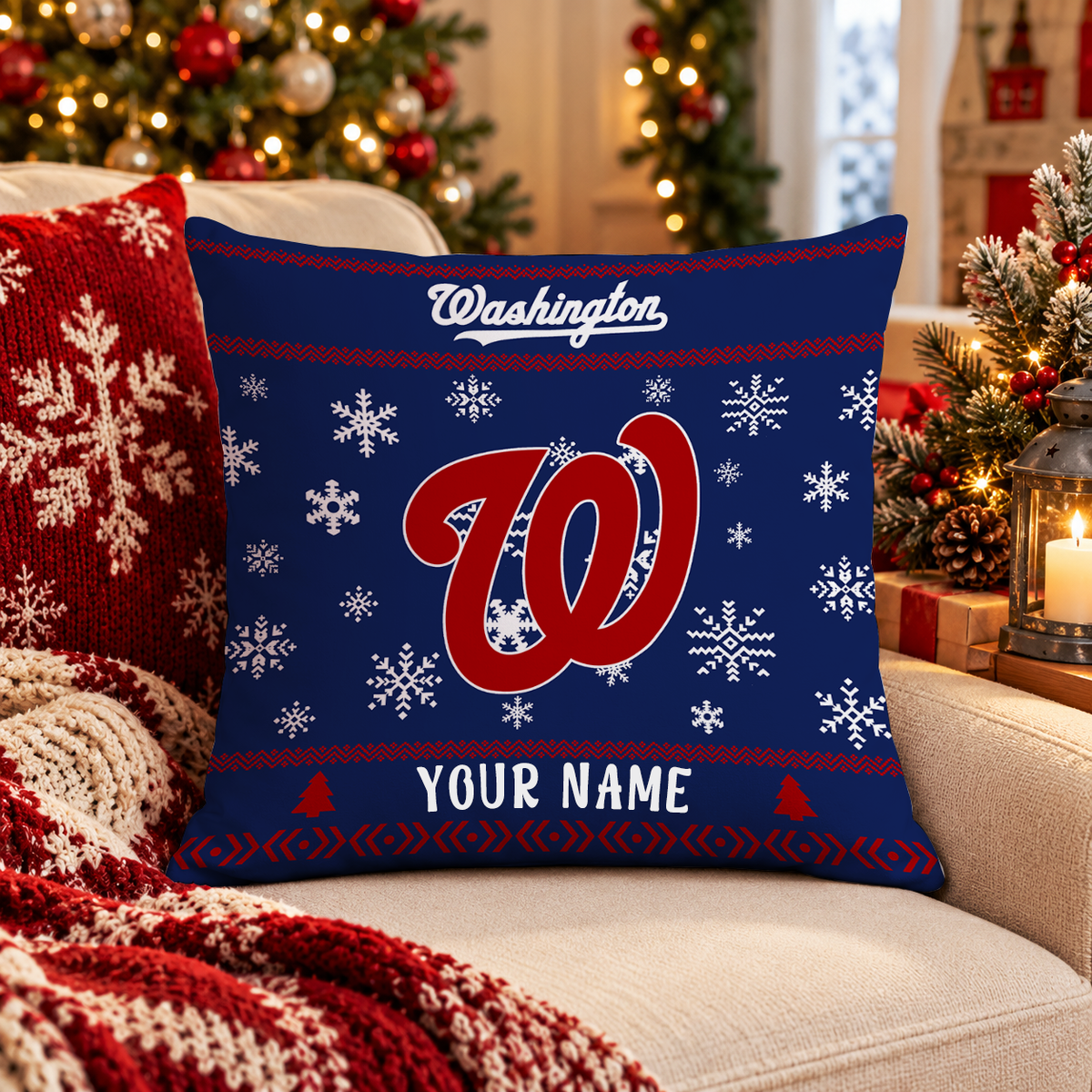 FINAL SALE - NEW PERSONALIZED MLB28 WNS WASHINGTON NATIONALS PILLOW CASE